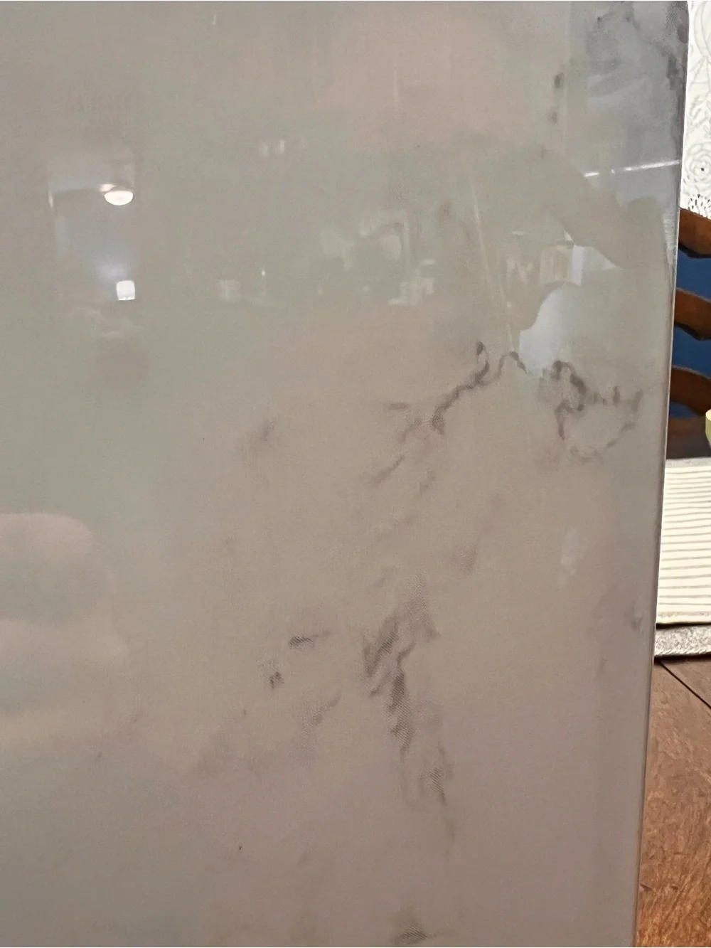 Compact White Marble Mini Fridge